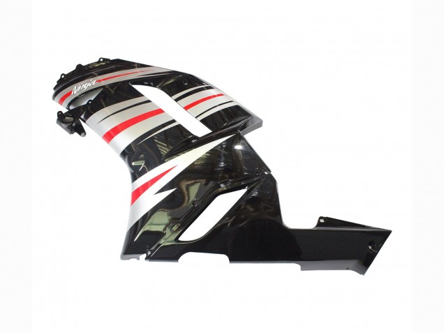 Kawasaki ZX6R Motorrad Verkleidung 2007-2008 - Schwarz Silber Rot Ninja