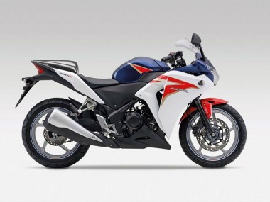 Honda CBR250RR Motorrad Verkleidung 2011-2015 - Weiss Rot Dunkel Blau Streifen