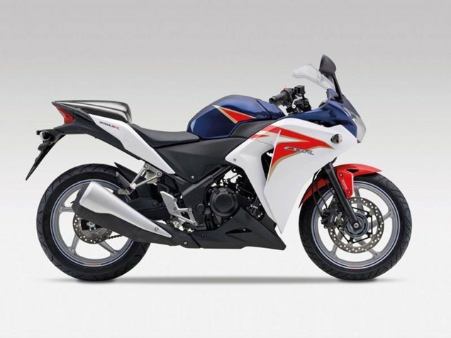 Honda CBR250RR Motorrad Verkleidung 2011-2015 - Weiss Rot Dunkel Blau Streifen