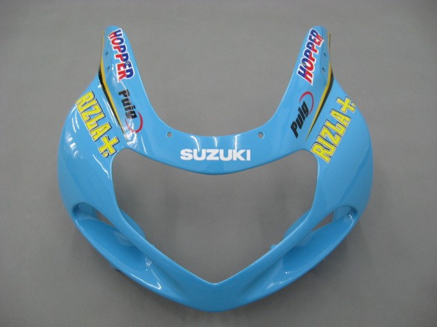 Suzuki GSXR1000 Motorrad Verkleidung 2000-2002 - Hellblau Gelb Schwarz Motul Rizla