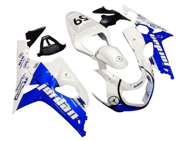 Suzuki GSXR1000 Motorrad Verkleidung 2000-2002 - Weiss Blau Jordan 59