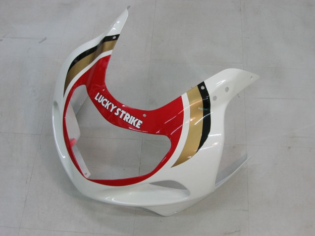 Suzuki GSXR1000 Motorrad Verkleidung 2000-2002 - Weiss Rot Lucky Strike