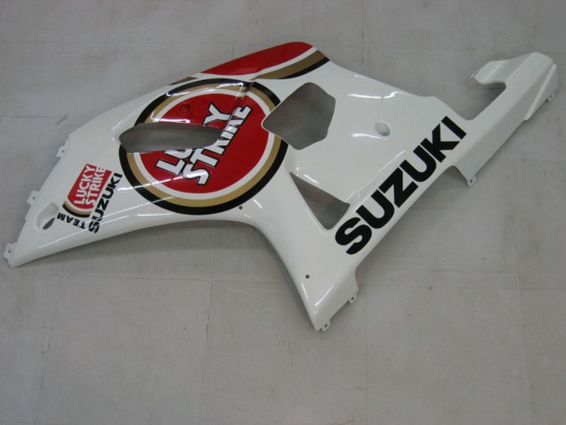 Suzuki GSXR1000 Motorrad Verkleidung 2000-2002 - Weiss Rot Lucky Strike