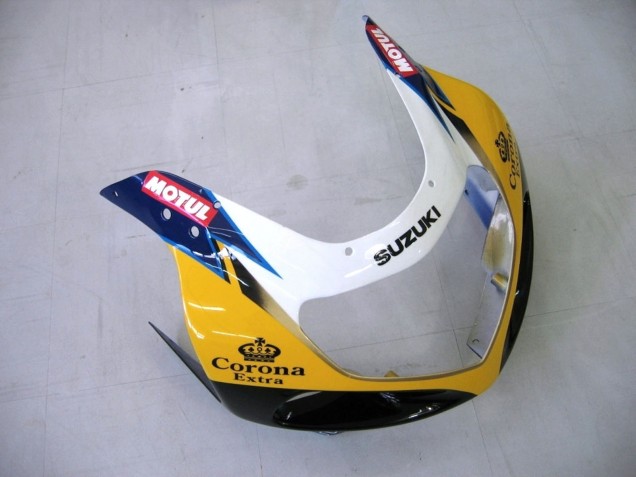 Suzuki GSXR1000 Motorrad Verkleidung 2000-2002 - Gelb Dunkel Blau Weiss Motul Corona