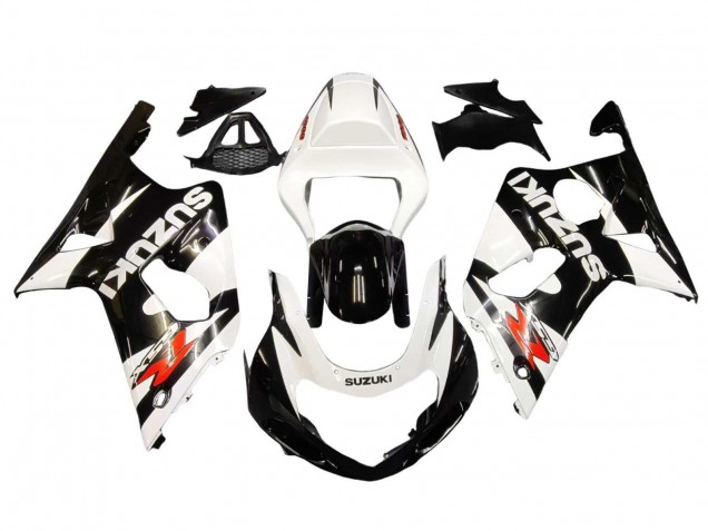 Suzuki GSXR1000 Motorrad Verkleidung 2000-2002 - Weiss Glanzendes Schwarz Rot
