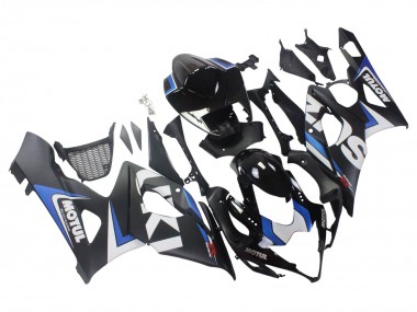 Suzuki GSXR 1000 Motorrad Verkleidung 2005-2006 - Schwarz Blau Weiss Motul