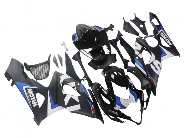 Suzuki GSXR 1000 Motorrad Verkleidung 2005-2006 - Schwarz Blau Weiss Motul