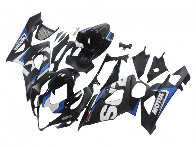 Suzuki GSXR 1000 Motorrad Verkleidung 2005-2006 - Schwarz Blau Weiss Motul