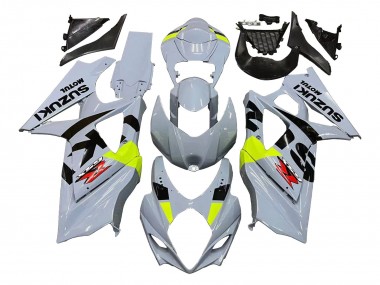 Suzuki GSXR 1000 Motorrad Verkleidung 2007-2008 - Hellgrau Grun Schwarz