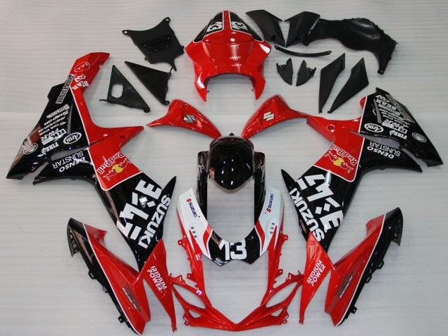 Suzuki GSXR 1000 Motorrad Verkleidung 2009-2016 - Rot Schwarz Weiss 13