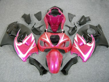 Suzuki GSXR 1300 Hayabusa Motorrad Verkleidung 1996-2007 - Rosa Weiss Schwarz
