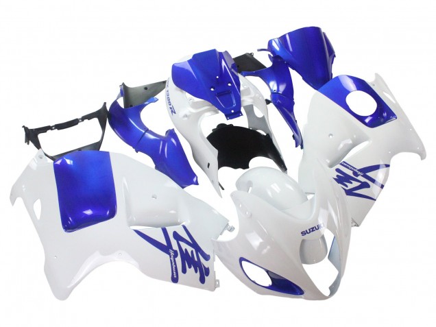 Suzuki GSXR 1300 Hayabusa Motorrad Verkleidung 1996-2007 - Weiss Blau Hayabusa