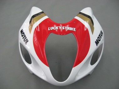 Suzuki GSXR 1300 Hayabusa Motorrad Verkleidung 1996-2007 - Weiss Rot Motul