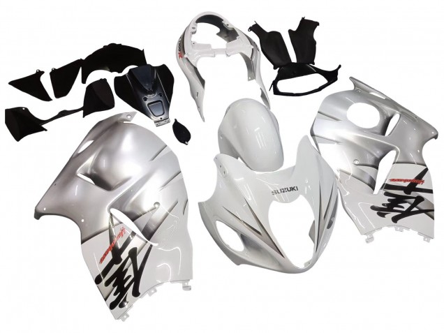 Suzuki GSXR 1300 Hayabusa Motorrad Verkleidung 1996-2007 - Weiss Silber Hayabusa
