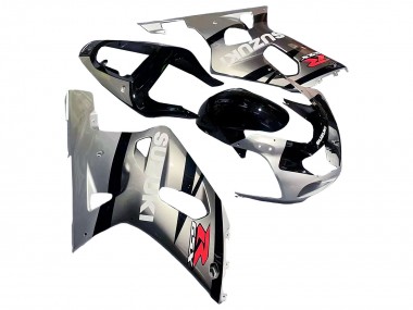 Suzuki GSXR 600 / GSXR 750 Motorrad Verkleidung 2001-2003 - Silber Glanzendes Schwarz Rot