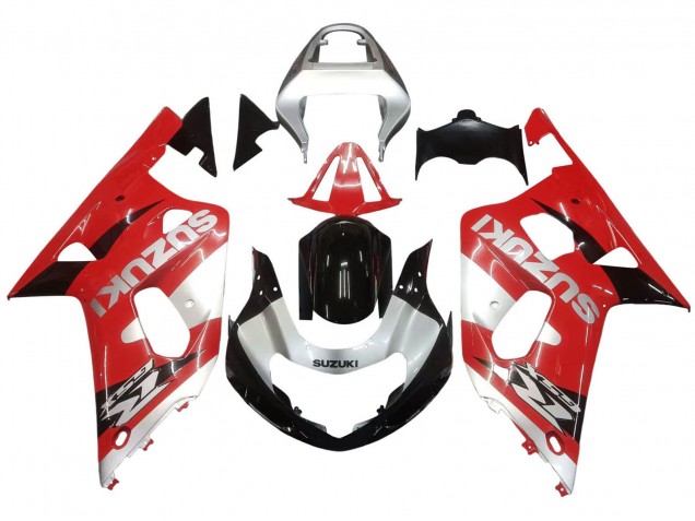Suzuki GSXR 600 / GSXR 750 Motorrad Verkleidung 2001-2003 - Rot Weiss Glanzendes Schwarz
