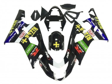 Suzuki GSXR 600 / GSXR 750 Motorrad Verkleidung 2001-2003 - Glanzendes Schwarz Grun Weiss Gelb Rizla
