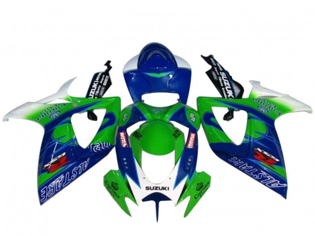 Suzuki GSXR 600 / GSXR 750 Motorrad Verkleidung 2004-2005 - Weiss Blau Grun