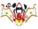 Suzuki GSXR 600 / GSXR 750 Motorrad Verkleidung 2004-2005 - Weiss Rot Gelb Michelin Texaon Heron 7