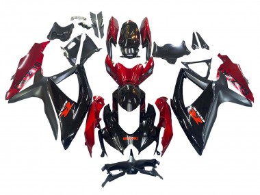 Suzuki GSXR 600 / GSXR 750 Motorrad Verkleidung 2008-2010 - Rot Glanzendes Schwarz