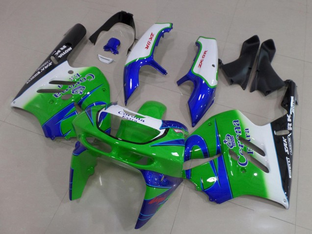 Kawasaki ZX9R Motorrad Verkleidung 1994-1997 - Weiss Blau Grun Schwarz Corona Extra