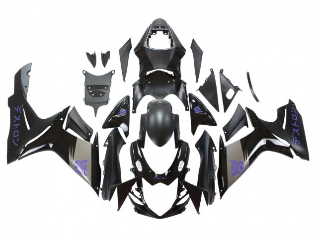 Suzuki GSXR 600 / GSXR 750 Motorrad Verkleidung 2011-2024 - Matt Schwarz Grau Lila