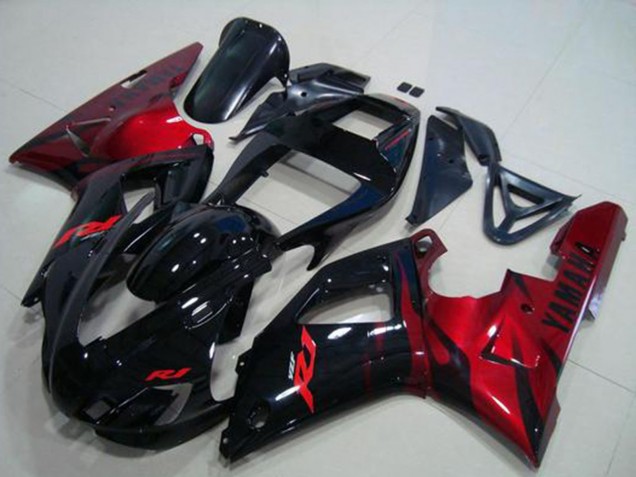 Yamaha YZF R1 Motorrad Verkleidung 1998-1999 - Glanzendes Schwarz Rot