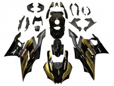 Yamaha YZF R3/R25 Motorrad Verkleidung 2019-2021 - Gold Glanzendes Schwarz Semakin Didepan