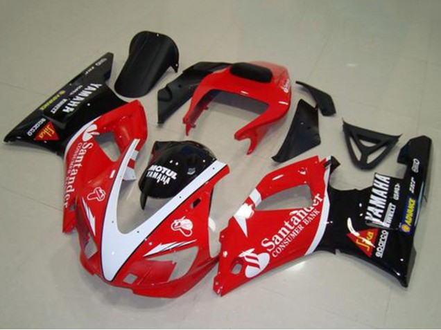 Yamaha YZF R1 Motorrad Verkleidung 1998-1999 - Rot Weiss Glanzendes Schwarz Motul Santunder