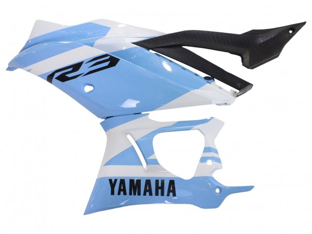 Yamaha YZF R3/R25 Motorrad Verkleidung 2022-2024 - Weiss Hellblau