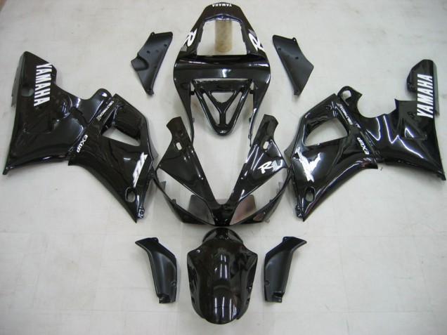 Yamaha YZF 1000 R1 Motorrad Verkleidung 2000-2001 - Glanzendes Schwarz Weiss Aufkleber