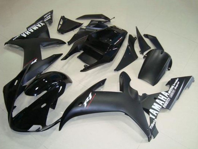 Yamaha YZF R1 Motorrad Verkleidung 2002-2003 - Glanzendes Schwarz Matt Schwarz Weiss Aufkleber