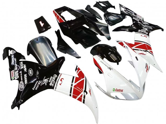 Yamaha YZF 1000 R1 Motorrad Verkleidung 2002-2003 - Weiss Rot Schwarz Castrol