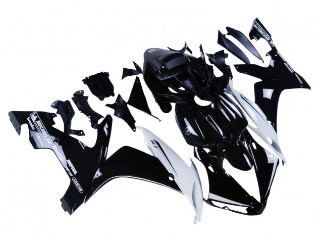 Yamaha YZF 1000 R1 Motorrad Verkleidung 2004-2006 - Glanzendes Schwarz Weiss Motul