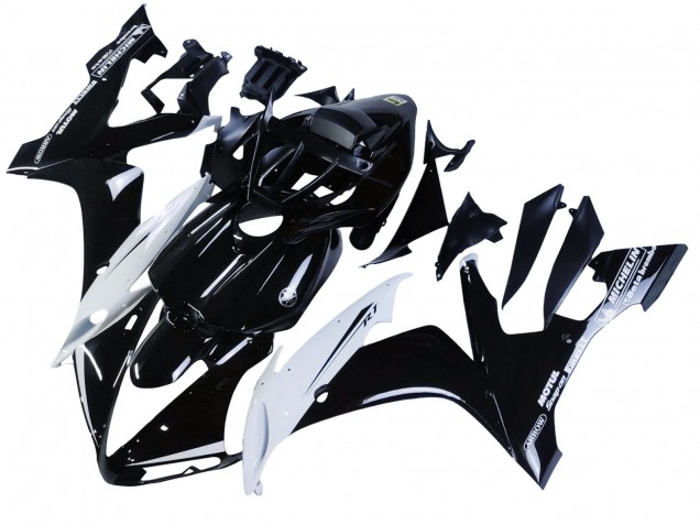 Yamaha YZF 1000 R1 Motorrad Verkleidung 2004-2006 - Glanzendes Schwarz Weiss Motul
