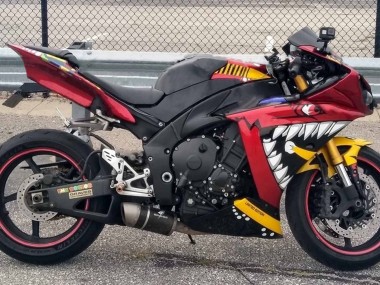 Yamaha YZF 1000 R1 Motorrad Verkleidung 2009-2011 - Rot Gelb Schwarz Hai 46