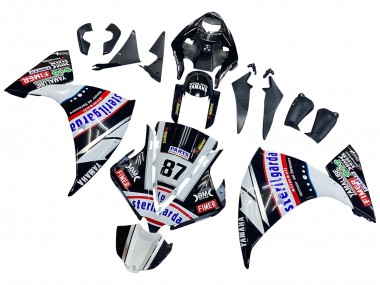 Yamaha YZF 1000 R1 Motorrad Verkleidung 2012-2014 - Glanzendes Schwarz Weiss Rot Fimer Yamalube Sterilgarda 87