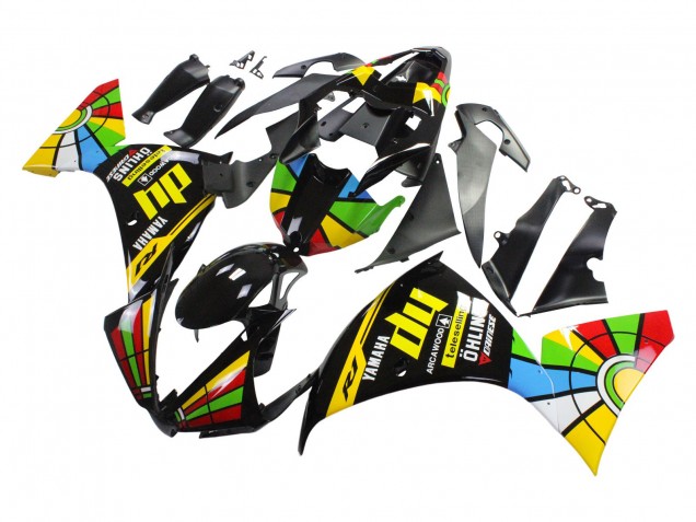 Yamaha YZF 1000 R1 Motorrad Verkleidung 2012-2014 - Glanzendes Schwarz Gelb Grun Blau Rot Farbrad