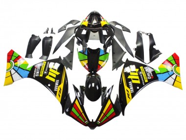 Yamaha YZF 1000 R1 Motorrad Verkleidung 2012-2014 - Glanzendes Schwarz Gelb Grun Blau Rot Farbrad
