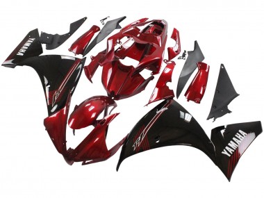 Yamaha YZF 1000 R1 Motorrad Verkleidung 2012-2014 - Rot Glanzendes Schwarz