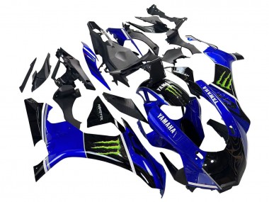 Yamaha YZF 1000 R1 Motorrad Verkleidung 2015-2019 - Blau Glanzendes Schwarz Grun Monster