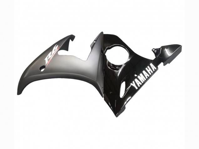 Yamaha YZF R6S Motorrad Verkleidung 2006-2009 - Glanzendes Schwarz Matt Schwarz Weiss Aufkleber