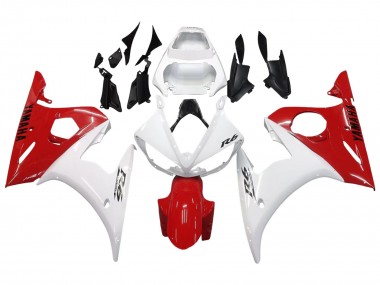 Yamaha YZF R6S Motorrad Verkleidung 2006-2009 - Weiss Rot