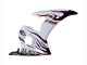 Yamaha YZF R6S Motorrad Verkleidung 2006-2009 - Weiss mit Dunkel Schwarz Flamme