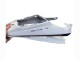 Yamaha YZF R6S Motorrad Verkleidung 2006-2009 - Weiss mit Dunkel Schwarz Flamme