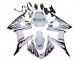 Yamaha YZF R6S Motorrad Verkleidung 2006-2009 - Weiss mit Dunkel Schwarz Flamme