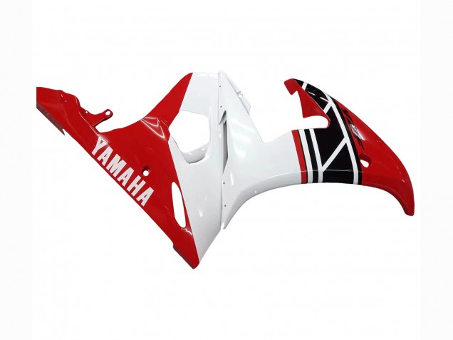 Yamaha YZF R6S Motorrad Verkleidung 2006-2009 - Weiss Rot Glanzendes Schwarz