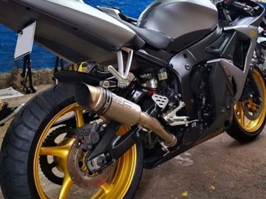 Yamaha YZF R6S Motorrad Verkleidung 2006-2009 - Matt Grau Matt Schwarz Gold Aufkleber