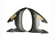 Yamaha YZF R6S Motorrad Verkleidung 2006-2009 - Glanzendes Schwarz Matt Schwarz Gold Aufkleber