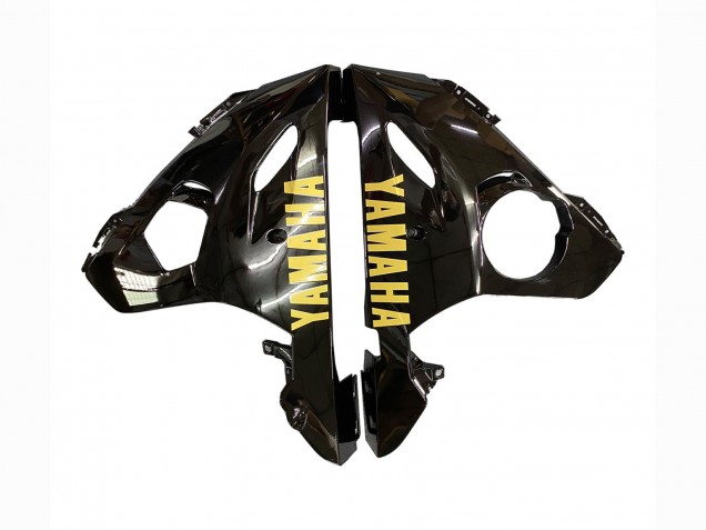 Yamaha YZF R6S Motorrad Verkleidung 2006-2009 - Glanzendes Schwarz Matt Schwarz Gold Aufkleber